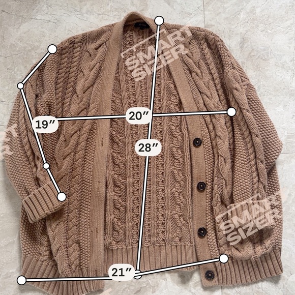 Cozy Cable Knit Cardigan Sweater - Tan - Picture 5 of 5